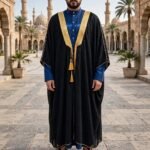 Al-Rijaal Black Formal Bisht | Gold Lace Arabic Cloak for Men - Image 3