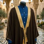 Al-Rijaal Brown Formal Bisht | Golden Lace Arabic Cloak for Men - Image 2