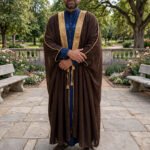 Al-Rijaal Brown Royal Bisht | Gold Trim Arabic Cloak for Men