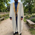 Al-Rijaal Off-White Royal Bisht | Gold Trim Arabic Cloak for Men - Image 4